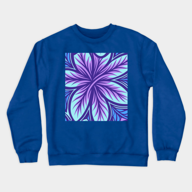 Electric Blue and Purple Abstract Swirly Pattern Crewneck Sweatshirt by DonWillisJrArt