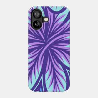 Electric Blue and Purple Abstract Swirly Pattern Phone Case
