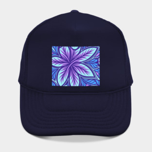 Electric Blue and Purple Abstract Swirly Pattern Hat