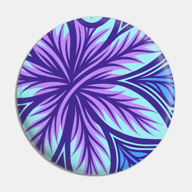 Electric Blue and Purple Abstract Swirly Pattern Pin by DonWillisJrArt