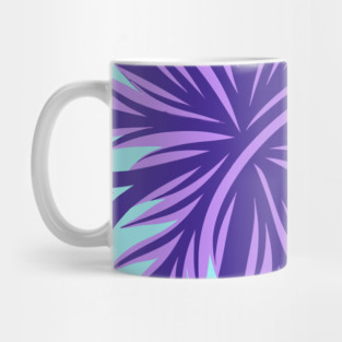 Electric Blue and Purple Abstract Swirly Pattern Mug
