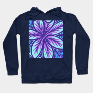 Electric Blue and Purple Abstract Swirly Pattern Hoodie