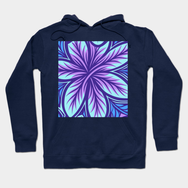 Electric Blue and Purple Abstract Swirly Pattern Hoodie by DonWillisJrArt