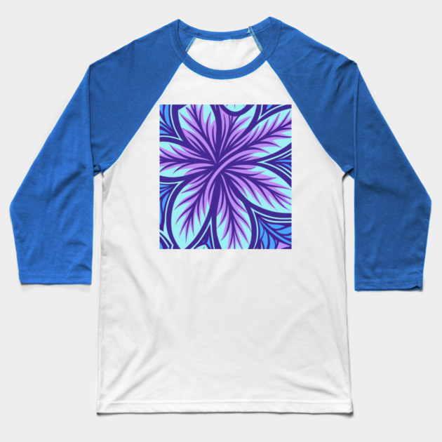Electric Blue and Purple Abstract Swirly Pattern Baseball T-Shirt by DonWillisJrArt