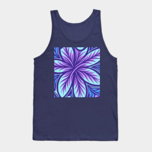 Electric Blue and Purple Abstract Swirly Pattern Tank Top