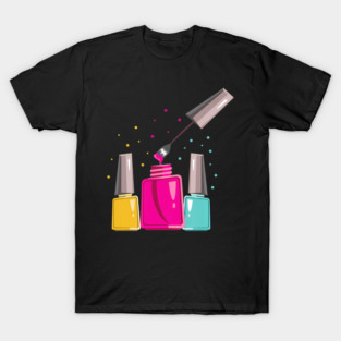 Nail Polish Bottles Manicurist Beauty Salon Artist T-Shirt