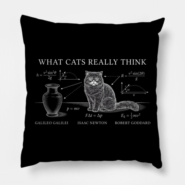 What Cats Really Think Isaac Newton Funny Cat Lover Pillow by ArtistTee ⭐⭐⭐⭐⭐