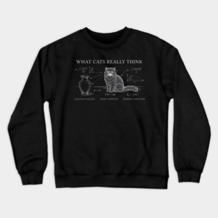 What Cats Really Think Isaac Newton Funny Cat Lover Crewneck Sweatshirt