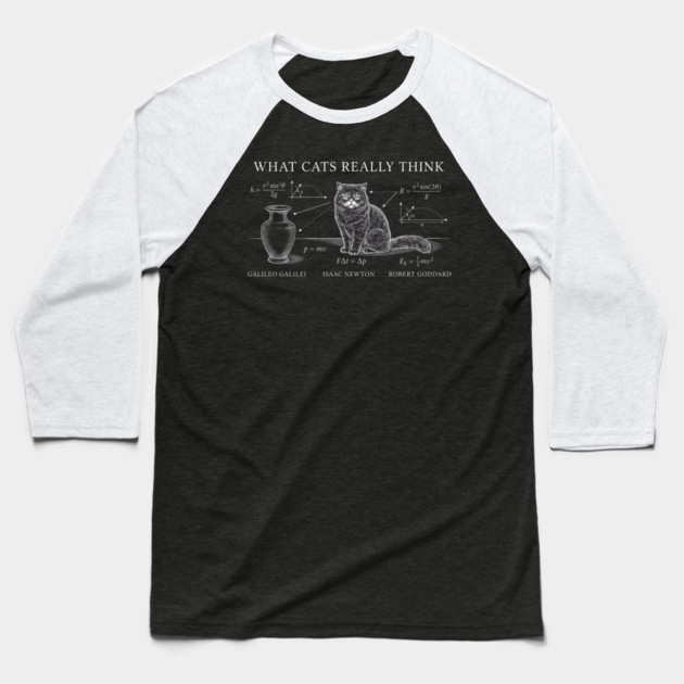 What Cats Really Think Isaac Newton Funny Cat Lover Baseball T-Shirt by ArtistTee ⭐⭐⭐⭐⭐