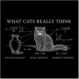 What Cats Really Think Isaac Newton Funny Cat Lover Posters and Art