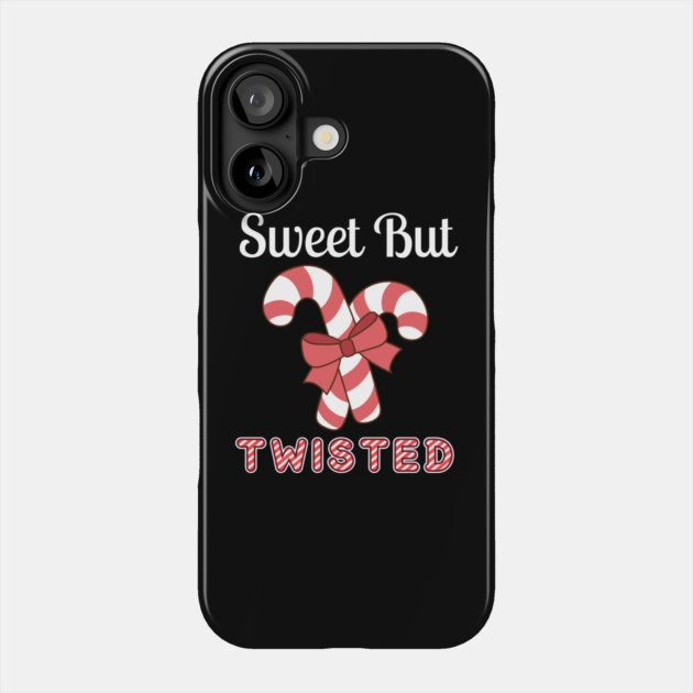 Sweet But Twisted Candy Cane Phone Case by Creatifly Graphic Tees