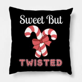 Sweet But Twisted Candy Cane Pillow