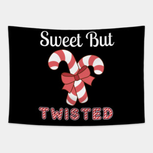 Sweet But Twisted Candy Cane Tapestry