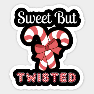 Sweet But Twisted Candy Cane Sticker