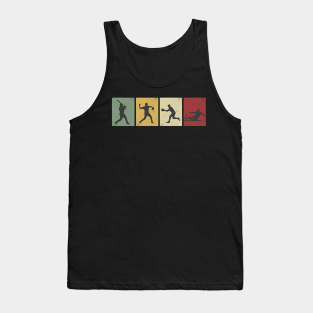 Baseball Silhouettes Vintage Baseball Fan Tank Top by ArtistTee ⭐⭐⭐⭐⭐