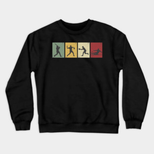 Baseball Silhouettes Vintage Baseball Fan Crewneck Sweatshirt