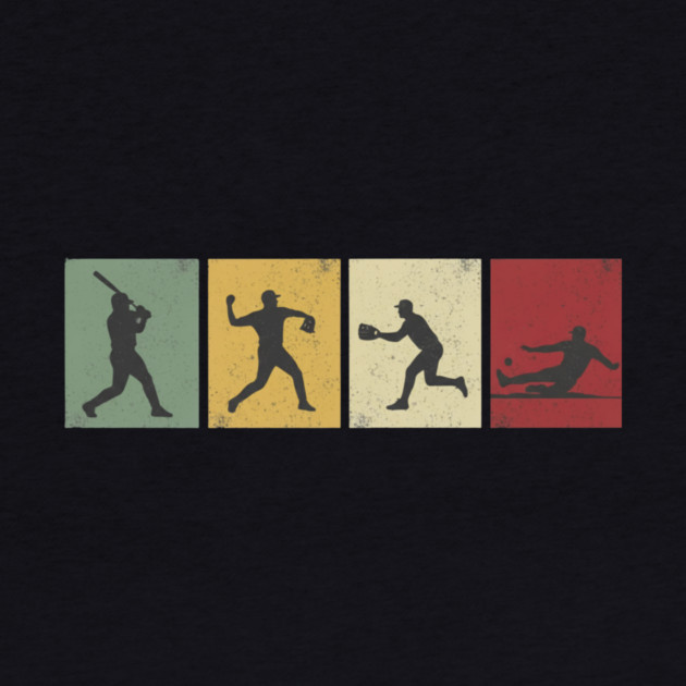 Baseball Silhouettes Vintage Baseball Fan by ArtistTee ⭐⭐⭐⭐⭐