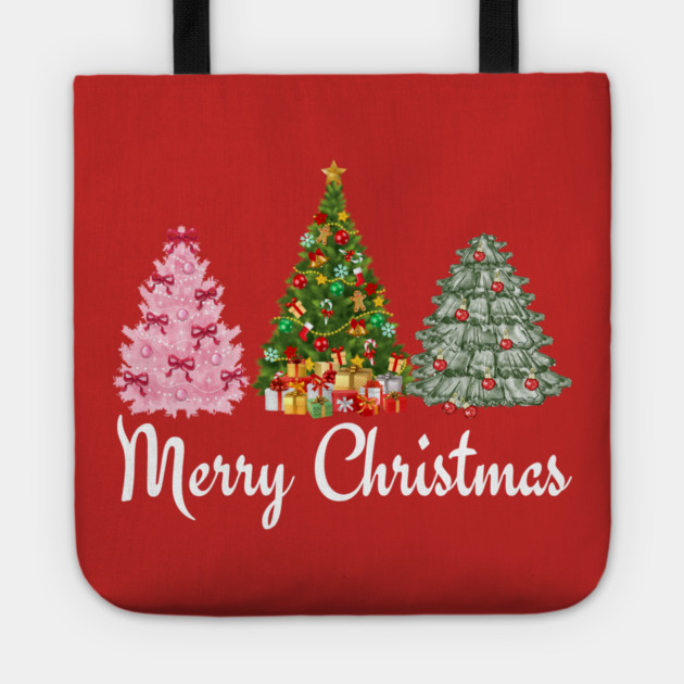 Merry Christmas Tree Tote by Creatifly Graphic Tees