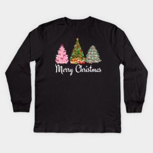Merry Christmas Tree Kids Long Sleeve T-Shirt