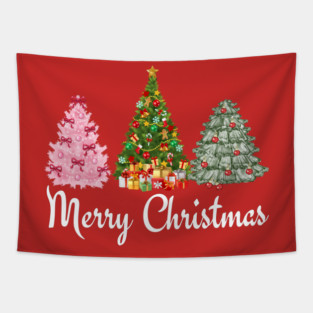 Merry Christmas Tree Tapestry