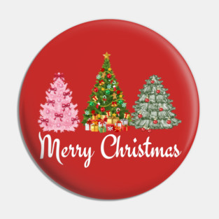 Merry Christmas Tree Pin