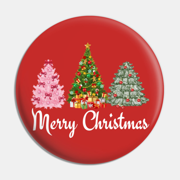 Merry Christmas Tree Pin by Creatifly Graphic Tees