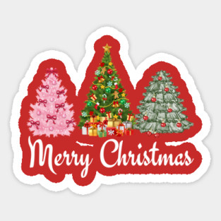 Merry Christmas Tree Sticker