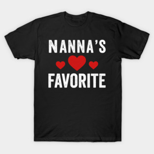 Nanna's Favorite Grandma Heart Grandparent T-Shirt