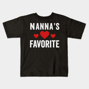 Nanna's Favorite Grandma Heart Grandparent Kids T-Shirt