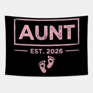 Aunt Est. 2026 Expecting Announcement Baby Reveal Tapestry