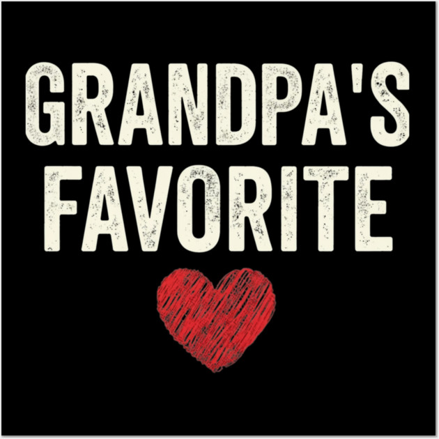 Grandpa's Favorite Heart Grandparent Gift Wall Art by ArtistTee ⭐⭐⭐⭐⭐