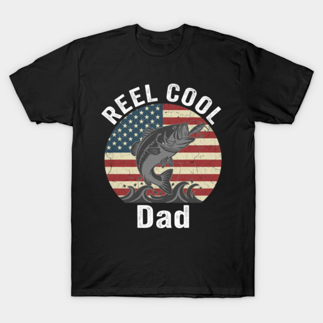 Reel Cool Dad American Flag Fishing Father's Day T-Shirt by ArtistTee ⭐⭐⭐⭐⭐