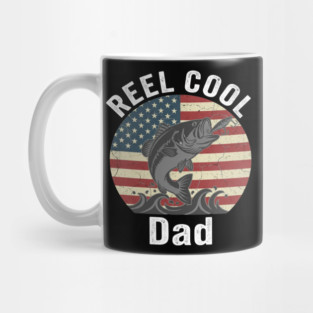 Reel Cool Dad American Flag Fishing Father's Day Mug