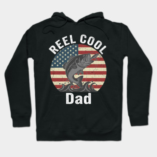 Reel Cool Dad American Flag Fishing Father's Day Hoodie