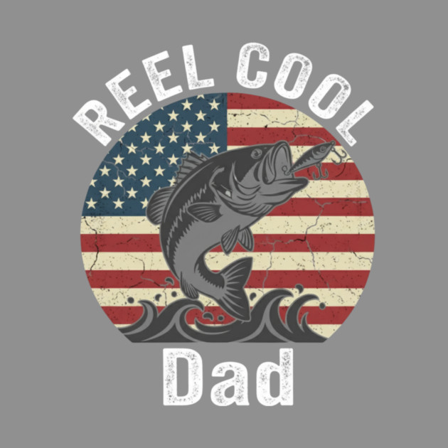 Reel Cool Dad American Flag Fishing Father's Day by ArtistTee ⭐⭐⭐⭐⭐
