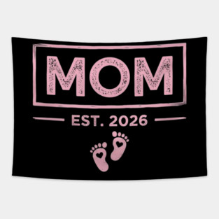 Mom Est. 2026 Expecting Mother Pregnancy Announcement Tapestry