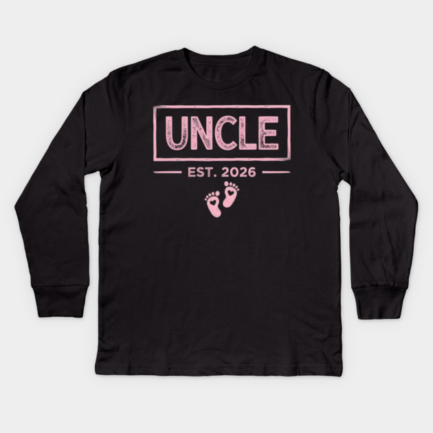 Uncle Est. 2026 Baby Announcement Kids Long Sleeve T-Shirt by ArtistTee ⭐⭐⭐⭐⭐