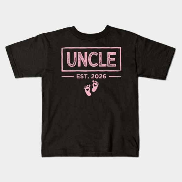 Uncle Est. 2026 Baby Announcement Kids T-Shirt by ArtistTee ⭐⭐⭐⭐⭐