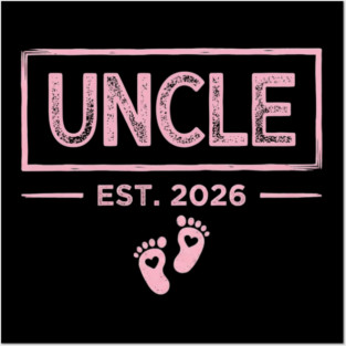 Uncle Est. 2026 Baby Announcement Posters and Art