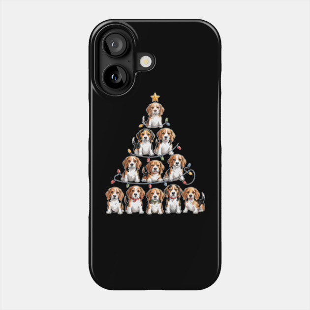 Funny Beagle Christmas Tree Dog Lovers Phone Case by yangho