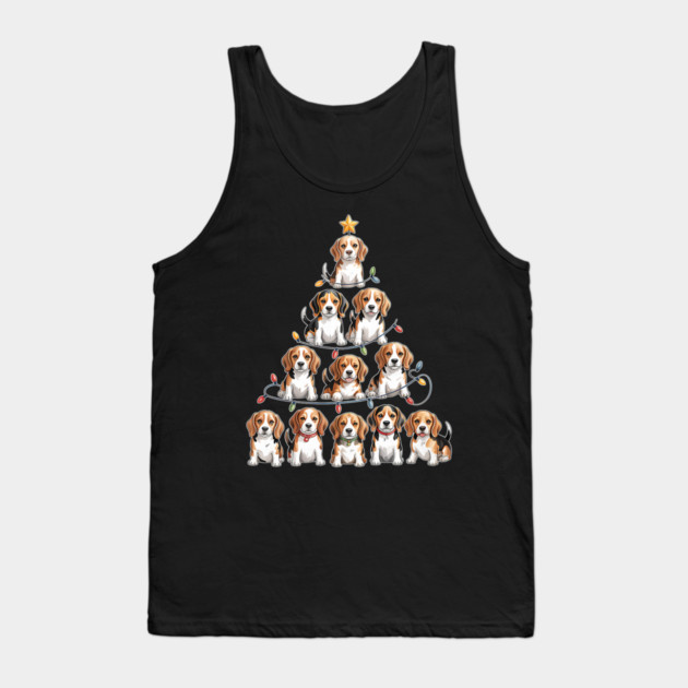 Funny Beagle Christmas Tree Dog Lovers Tank Top by yangho