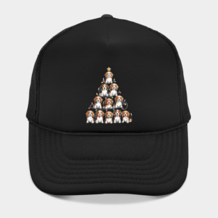 Funny Beagle Christmas Tree Dog Lovers Hat
