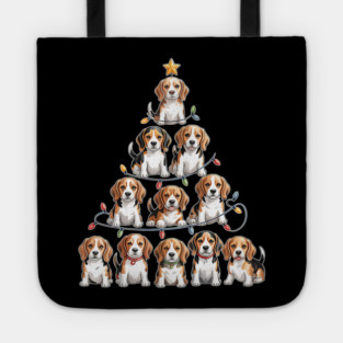 Funny Beagle Christmas Tree Dog Lovers Tote