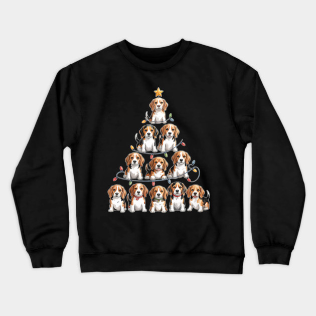 Funny Beagle Christmas Tree Dog Lovers Crewneck Sweatshirt by yangho