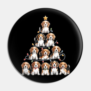 Funny Beagle Christmas Tree Dog Lovers Pin