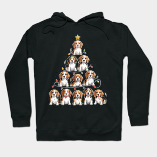 Funny Beagle Christmas Tree Dog Lovers Hoodie