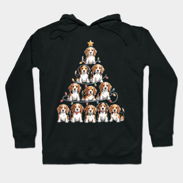 Funny Beagle Christmas Tree Dog Lovers Hoodie by yangho