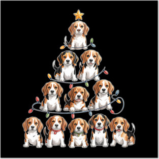 Funny Beagle Christmas Tree Dog Lovers Posters and Art