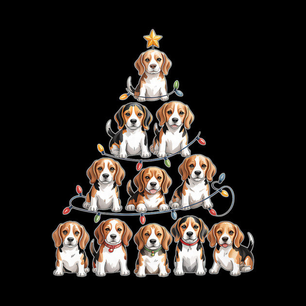 Funny Beagle Christmas Tree Dog Lovers by yangho