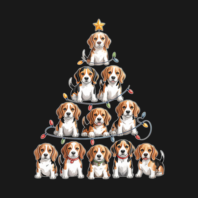 Funny Beagle Christmas Tree Dog Lovers by yangho